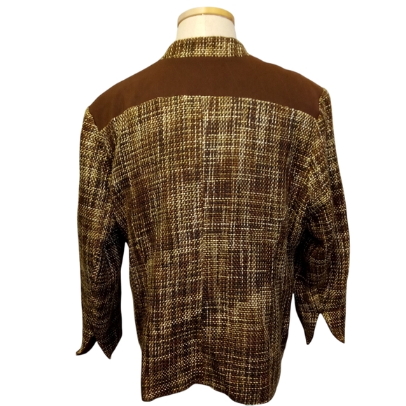 Patti LaBelle Brown Tweed Suit Jacket 24W - Picture 3 of 9